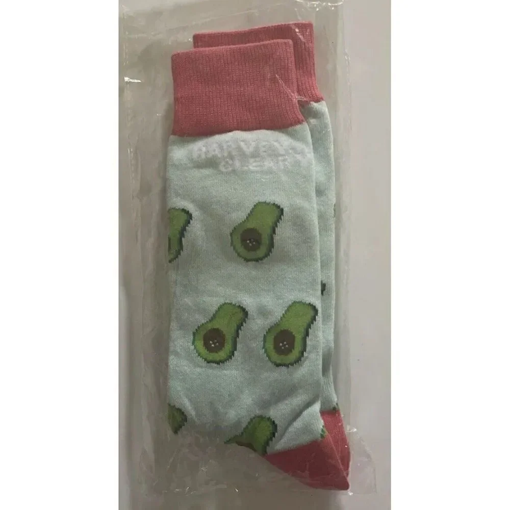 Harvey Cleary Avocado Blue Pink Socks One Size New